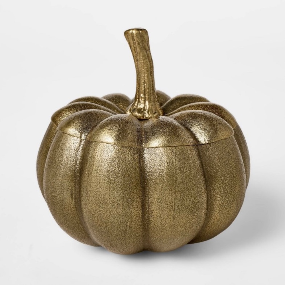 Threshold Studio McGee Cast Metal Pumpkin Canister Gold